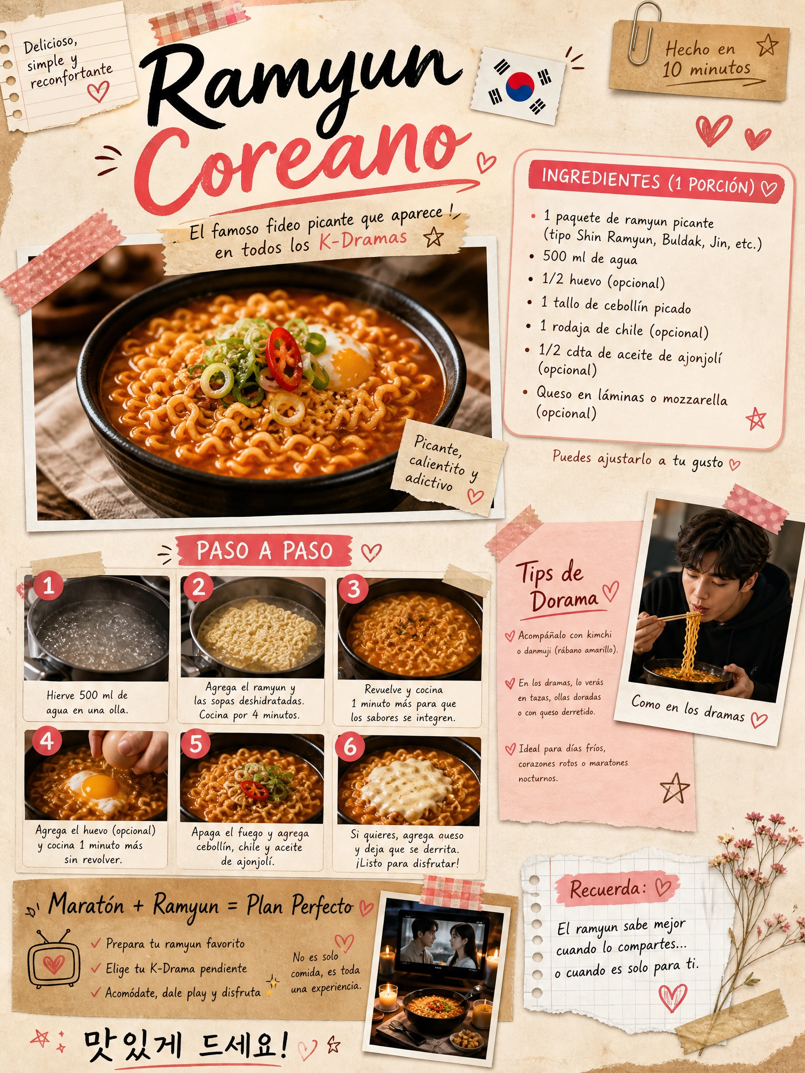 Ramyun Coreano - receta ilustrada